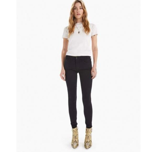 Mother The Looker Not Guilty Black Denim Jeans Size‎ 26 Skinny Ankle Pants - Picture 1 of 14